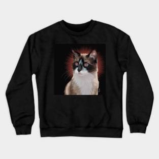 Soba - Snowshoe Cat Ready to Fire Lasers Crewneck Sweatshirt